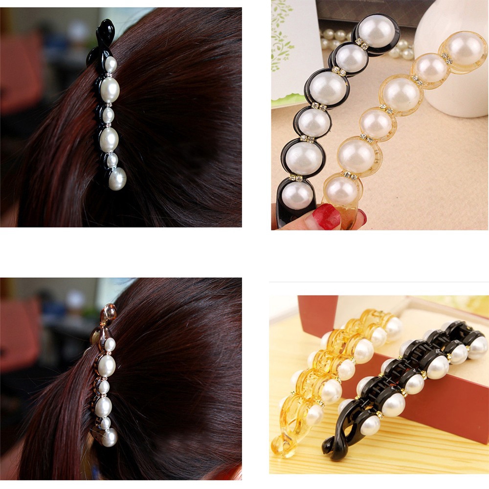 Kẹp tóc có đính ngọc trai thời trang cho nữ