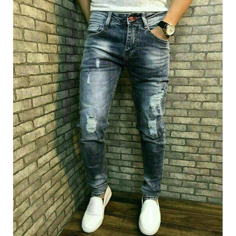 [Freship 40k] Quần jean nam wash bạc ôm body 7594 có bigsize chuẩn shop - Mua Ngay