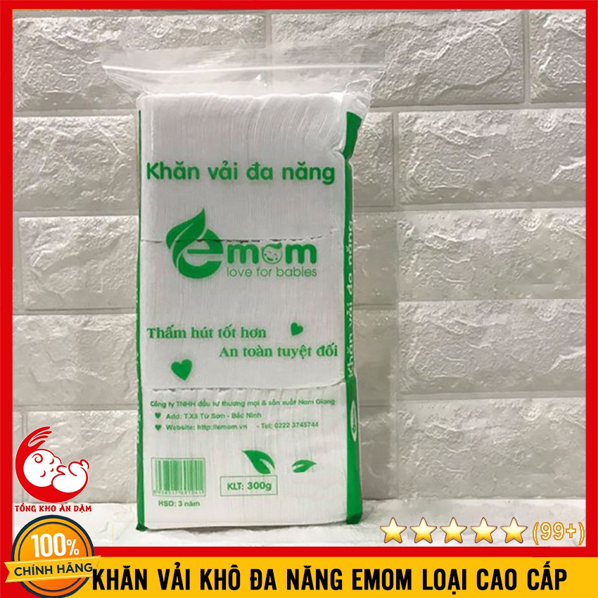 [Mã SKAMLTSM9 giảm 10% đơn 99K] Khăn Vải Khô Đa Năng Cao Cấp Emom Cho Mẹ Và Bé (Bịch 300gr) - 8938517691041