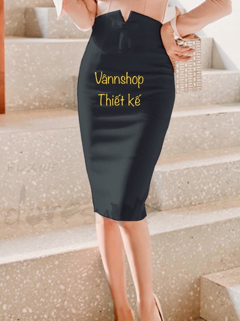 CHÂN VÁY BÚT CHÌ 🌷HÀNG THIẾT KẾ 🌷 CHÂN VÁY HÀN QUỐC MÀU ĐEN MS 027(kèm ảnh thật khách hàng màu trắng kem) | BigBuy360 - bigbuy360.vn