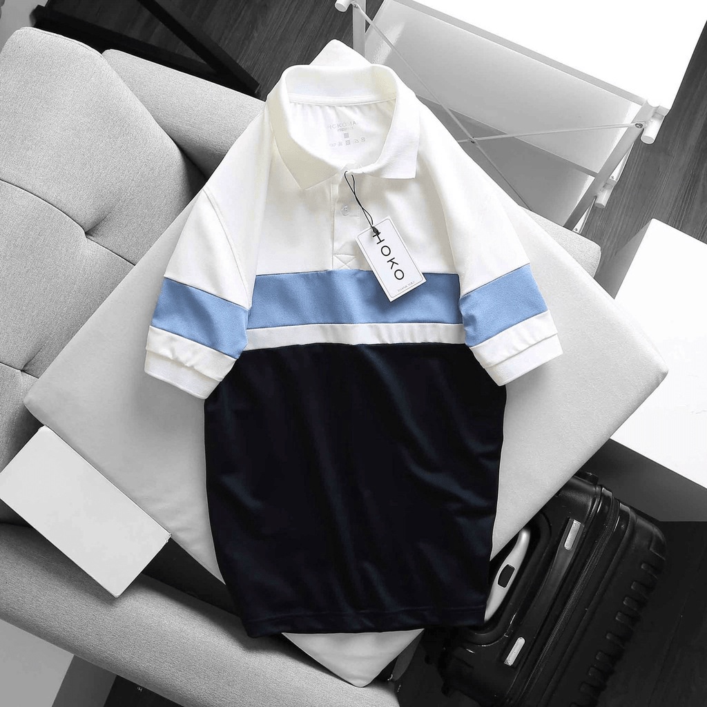 Áo thun nam cổ trụ polo cao cấp hoạ tiết siêu đẹp thời trang hàn quốc cho ae KME FASHION