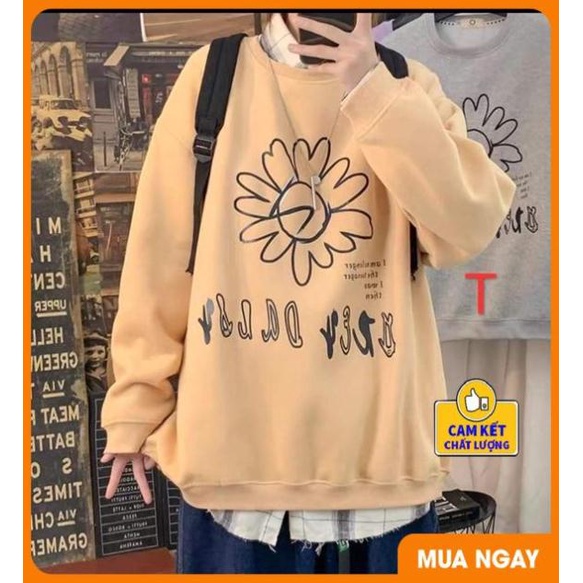 Áo nỉ bông hoa cúc vẽ bo tay TH6 [ Cam kết 100% hoàn tiền nếu không đúng mẫu ]