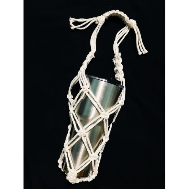 Túi đựng bình nước, túi đựng bình giữ nhiệt, túi Macrame - Handmade