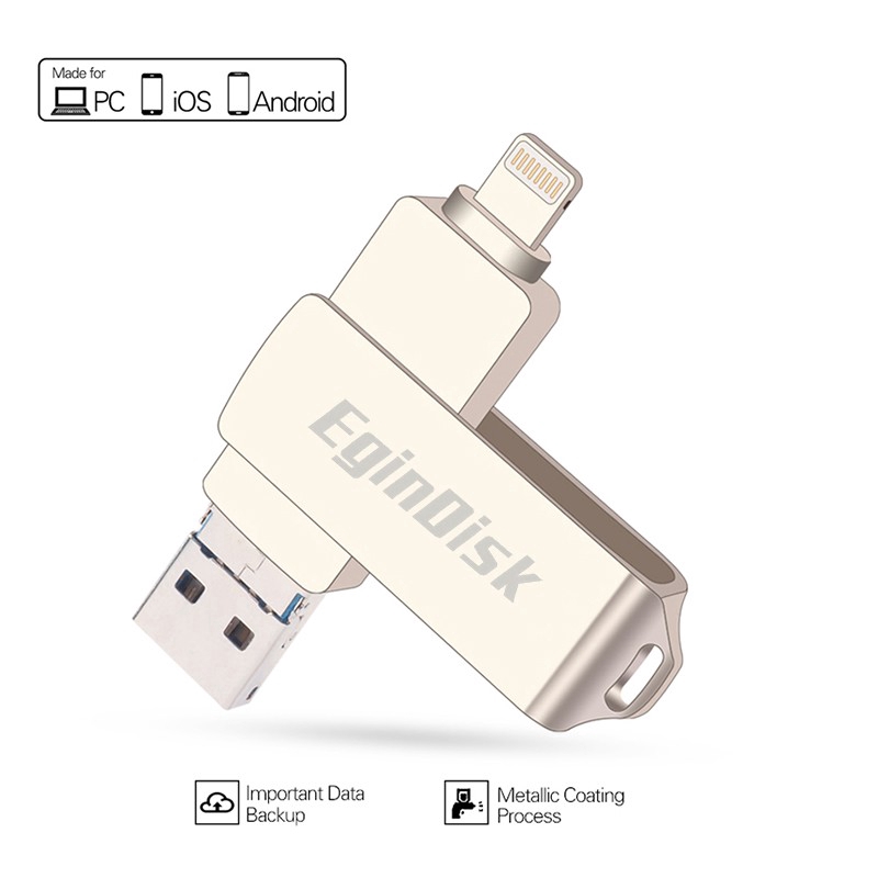 OTG Usb Flash Drive 128GB For iPhone / iPad / Android Phone USB 3.0 Flash Disk