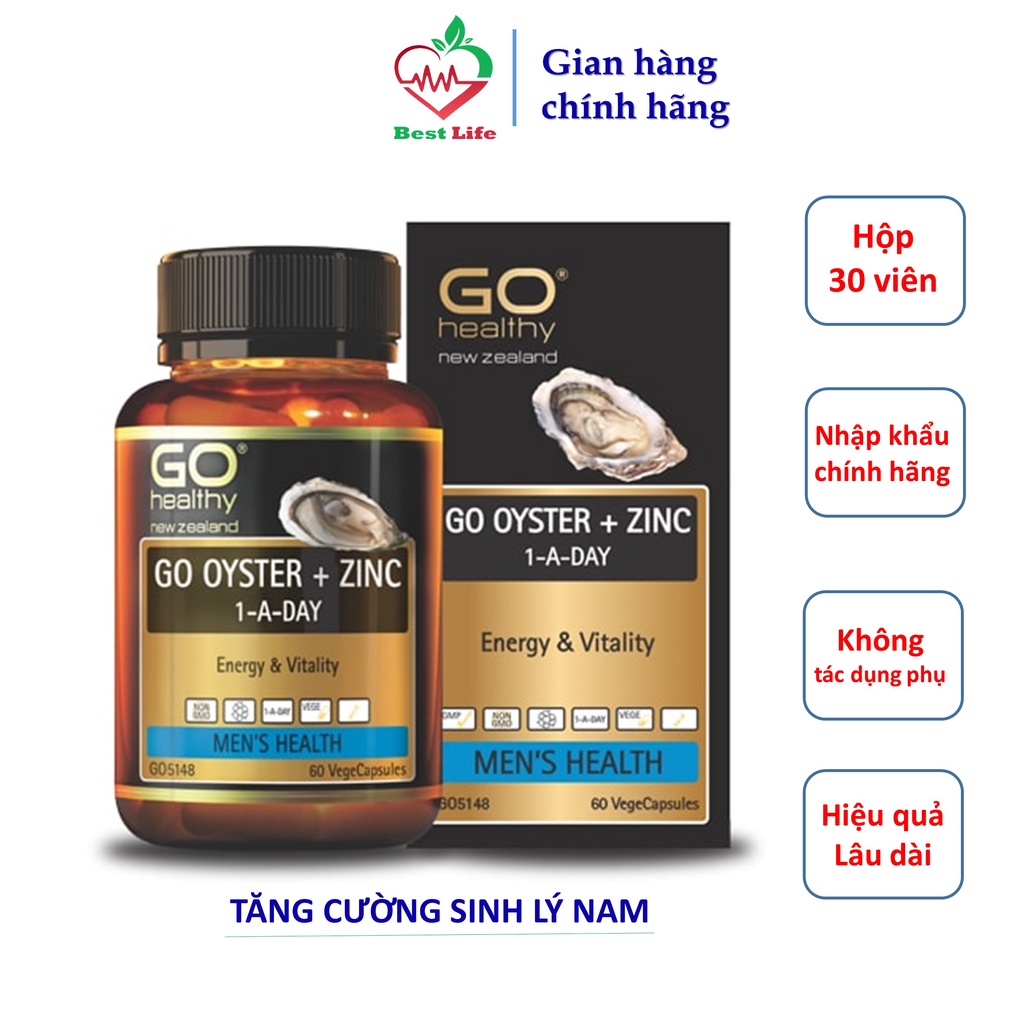 Tinh chất hàu Go healthy GO OYSTER + ZINC tăng cường sinh lý cải thiện xuất tinh sớm rối loạn cương dương