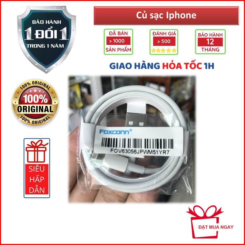 Dây Sạc Iphone Foxconn 6ic Loại Tốt, Chất Lượng Cao Phù Hợp Mọi Máy Từ 5/5s Đến 12 Pro Max Hàng Chính Hãng