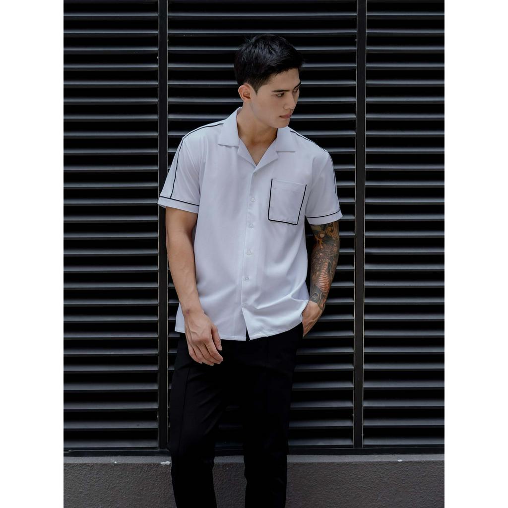 Áo Sơ Mi Nam Coban Contrast Thinline, Chất Vải Cotton Blend Thoải Mái, SM0054-01,SOMEHOW