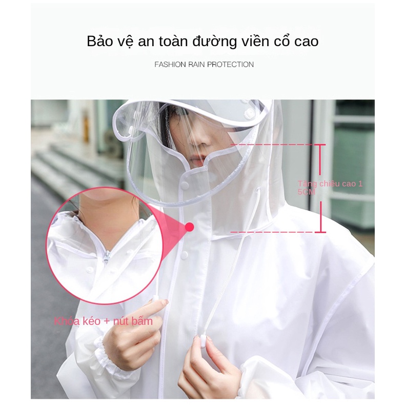 Áo Mưa Dáng Dài Dày Dặn Trong Suốt Đi Xe Đạp Điện Dành Cho Nam Nữ