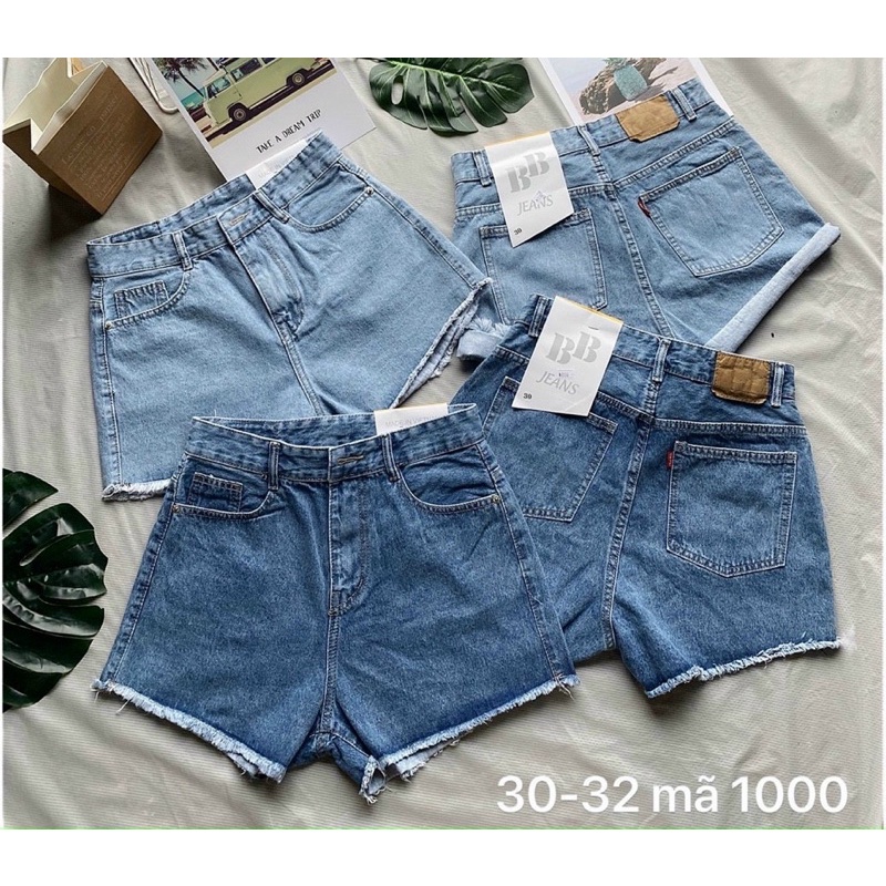 [TCShopJean Bigsize 50-80kg] Quần Đùi Jeans Nữ Quần short Bò Nữ Lưng Cao Ống Rộng Xám Size Lớn Ms 1060