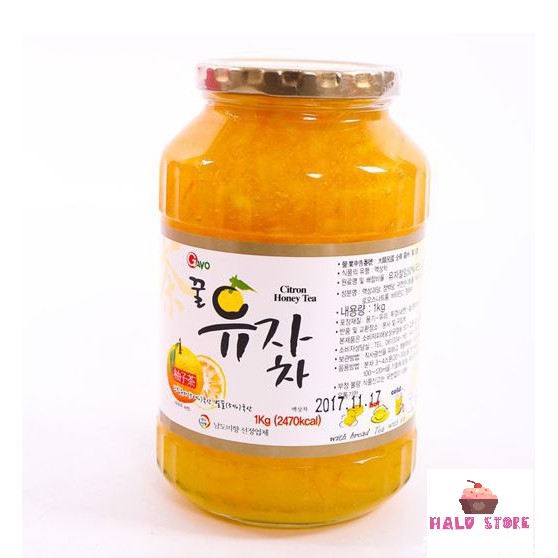 Mật ong chanh đào mẫu mới Hàn Quốc hũ 1kg
