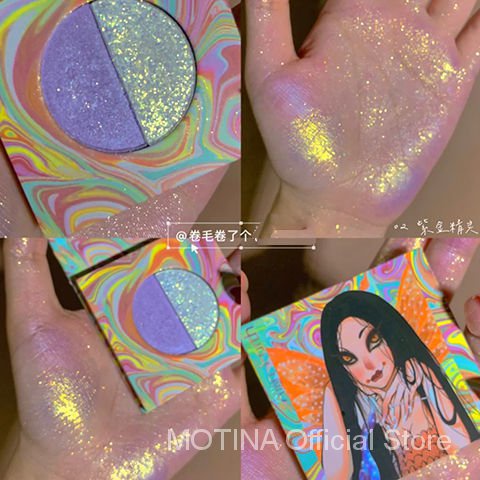 Bảng Phấn Bắt Sáng Tạo Khối Lấp Lánh Ánh Ngọc Trai Trang Điểm Chuyên Nghiệp Bắt Mắt