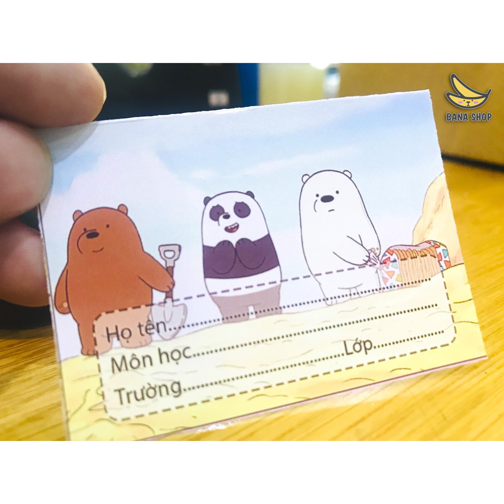  Set 16 nhãn vở We Bare Bears Chúng tôi đơn giản là gấu siêu cute