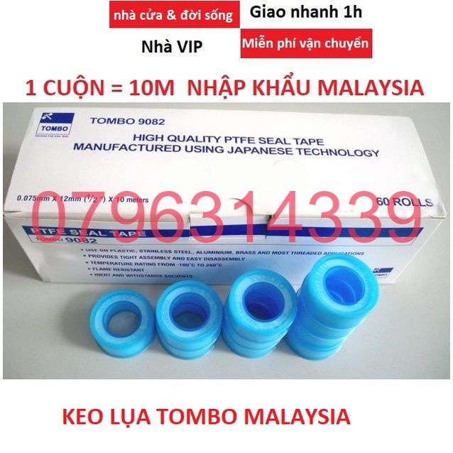 Băng tan 10m, cao su non quấn ren ống, ren vòi