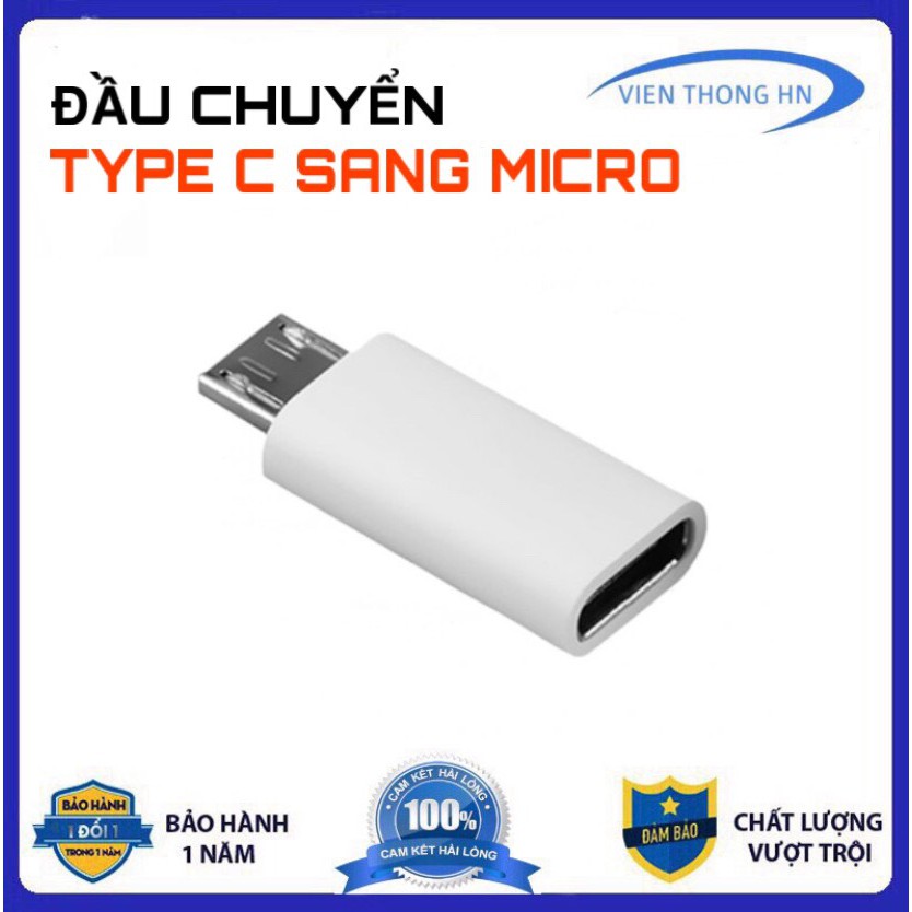 Đầu chuyển C1 Jack chuyển adapter chuyển đổi từ đầu usb type sang micro usb cho andoird