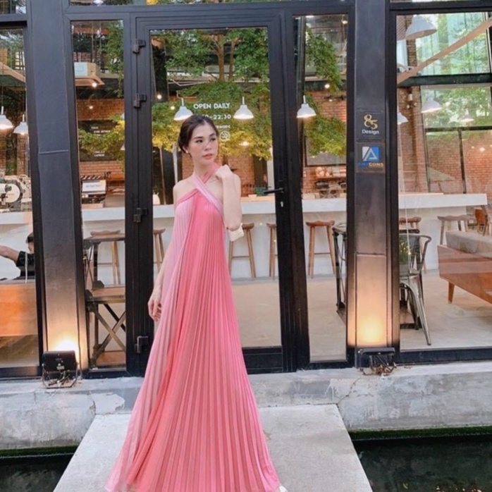 Đầm Maxi Phi Lụa Phối Màu Đi Biển Du Lịch Chụp Ảnh Sống Ảo Bin Sports MA019-5