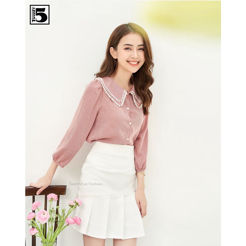 Chân váy công sở dáng đuôi cá xếp ly lệch thân Twentyfive Fashion T338