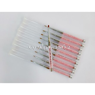 Cọ đắp gel cán đá hồng số 2
