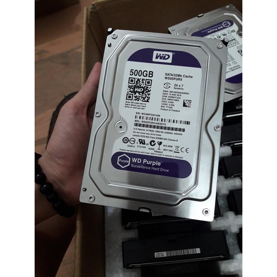 Ổ cứng HDD WD Purple 500GB - Bảo Hành 24 Tháng [hana]