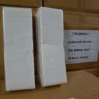 Combo 20 Khăn giấy khô Rayon 200 miếng loại dày dùng cho spa.