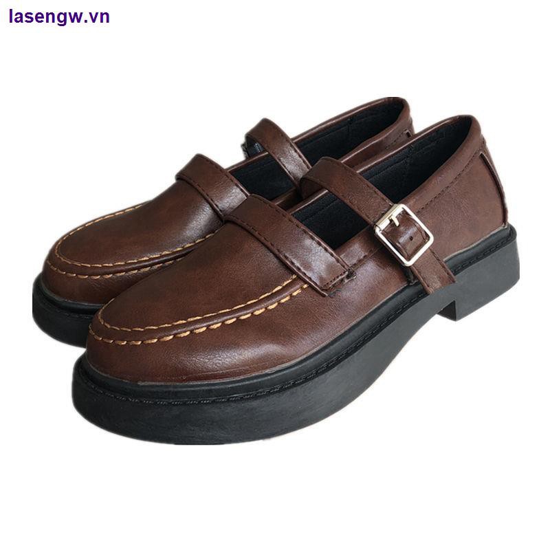 Giày da nữ size lớn 35-44 41 màu đen phong cách Lolita