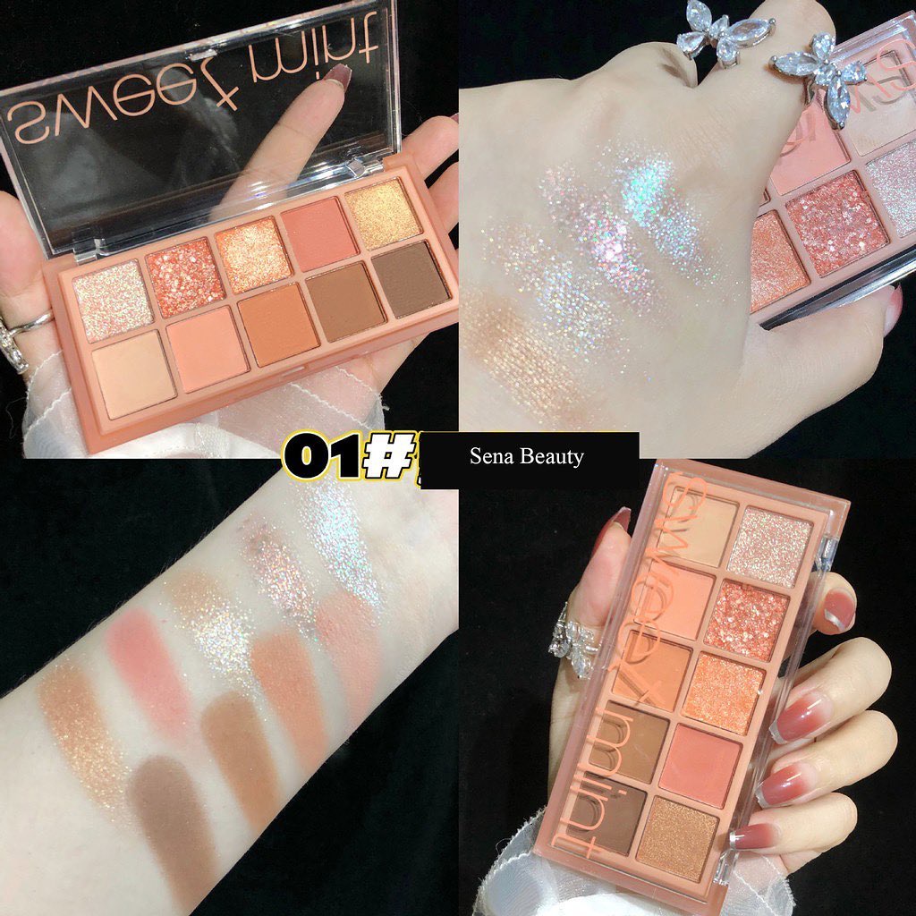Bảng Phấn Mắt Sweet Mint 10 Màu Sắc Hiệu Ứng Lì LS