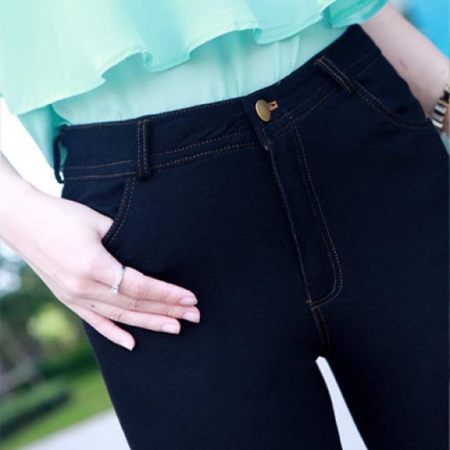 QUẦN LEGGING GIẢ JEAN LƯNG DÂY KÉO