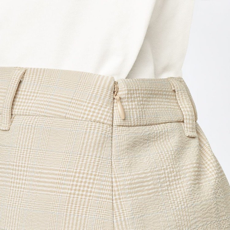 (GU Nhật chính hãng) Nữ - Chân váy ngắn kẻ caro (kẻ ô) cạp pha chun dáng chữ A | BigBuy360 - bigbuy360.vn