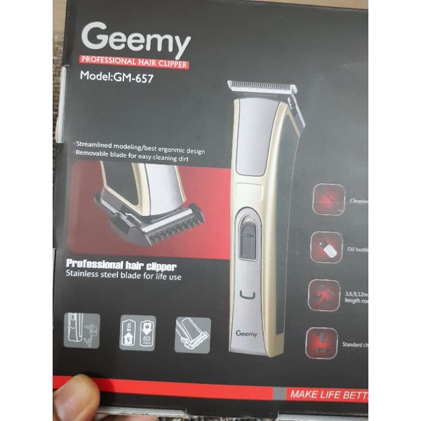 tông đơ Geemy cạo và hớt tóc 4 cữ cao cấp có đèn hiển thị
