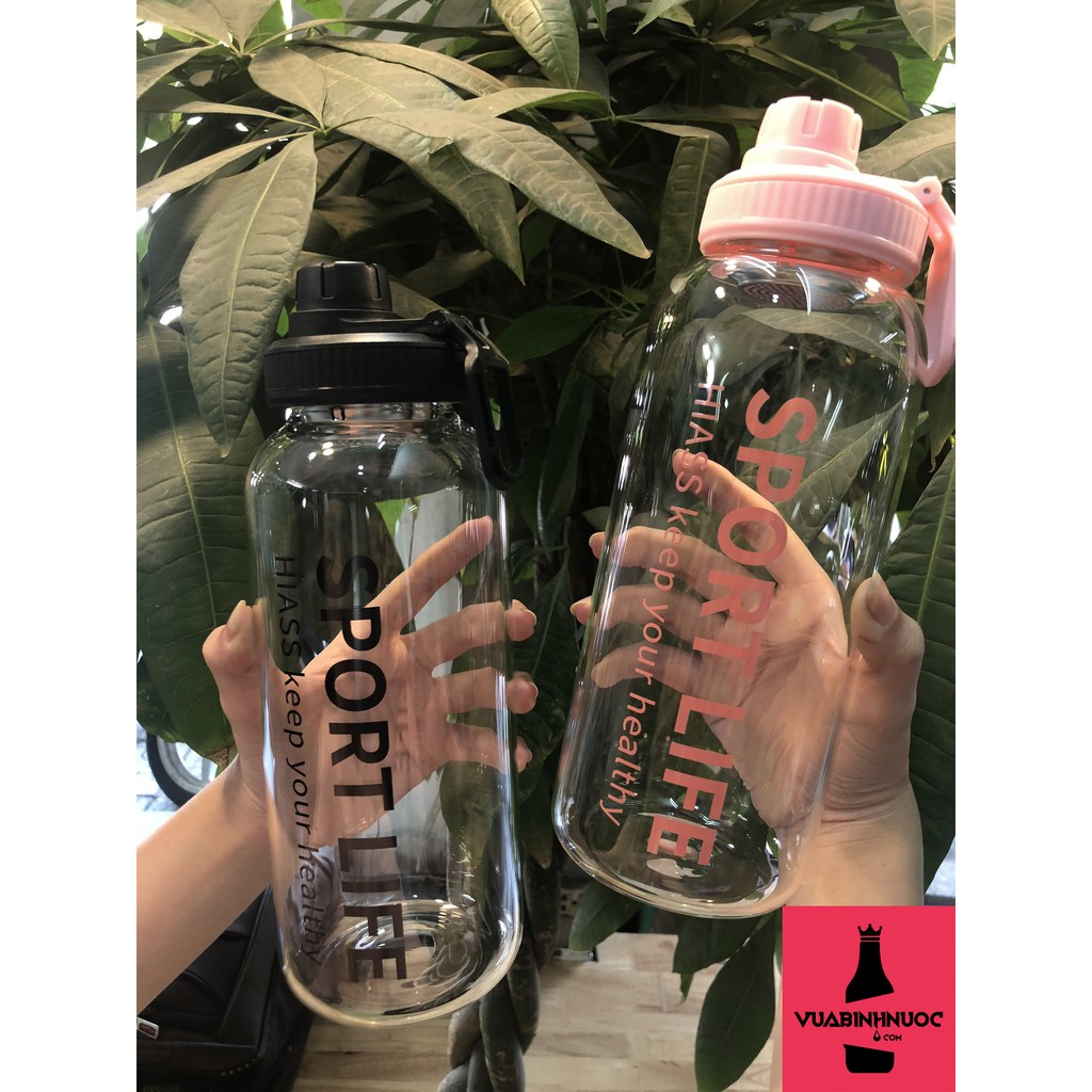 Bình thủy tinh SPORT LIFE 1000ml + túi chống sốc | BigBuy360 - bigbuy360.vn