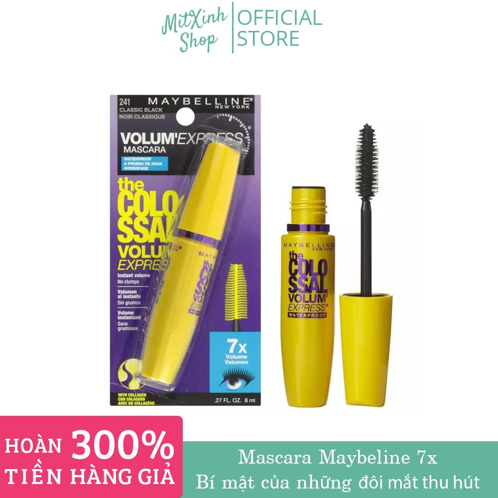 Mascara Maybeline vàng 7X- Dày Mi - Không lem không nhòe (Chính hãng - USA 100%)