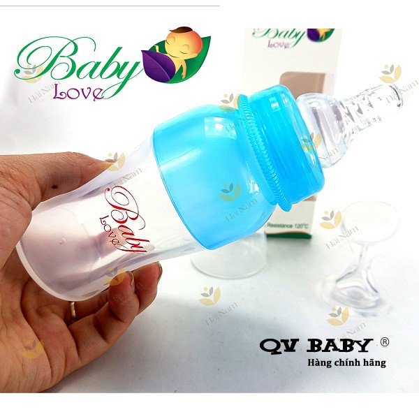 bình sữa mềm bóp Baby Love 110 ml (tặng thêm 1 núm và 1 thìa)