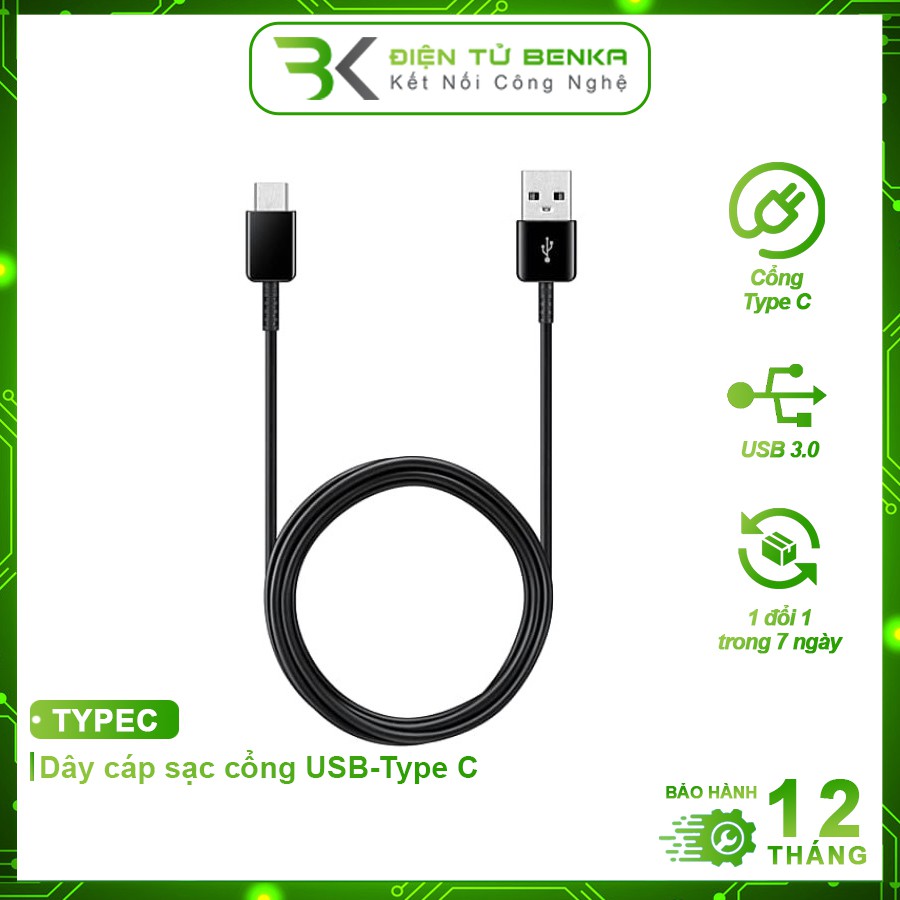 Dây Cáp Sạc Samsung Type-C USB Chính Hãng Hỗ Trợ Sạc Nhanh Cho Note 9/Note 8/S21/S20/S10/S9/S8/S7 CAUC - Bảo Hành 12Th