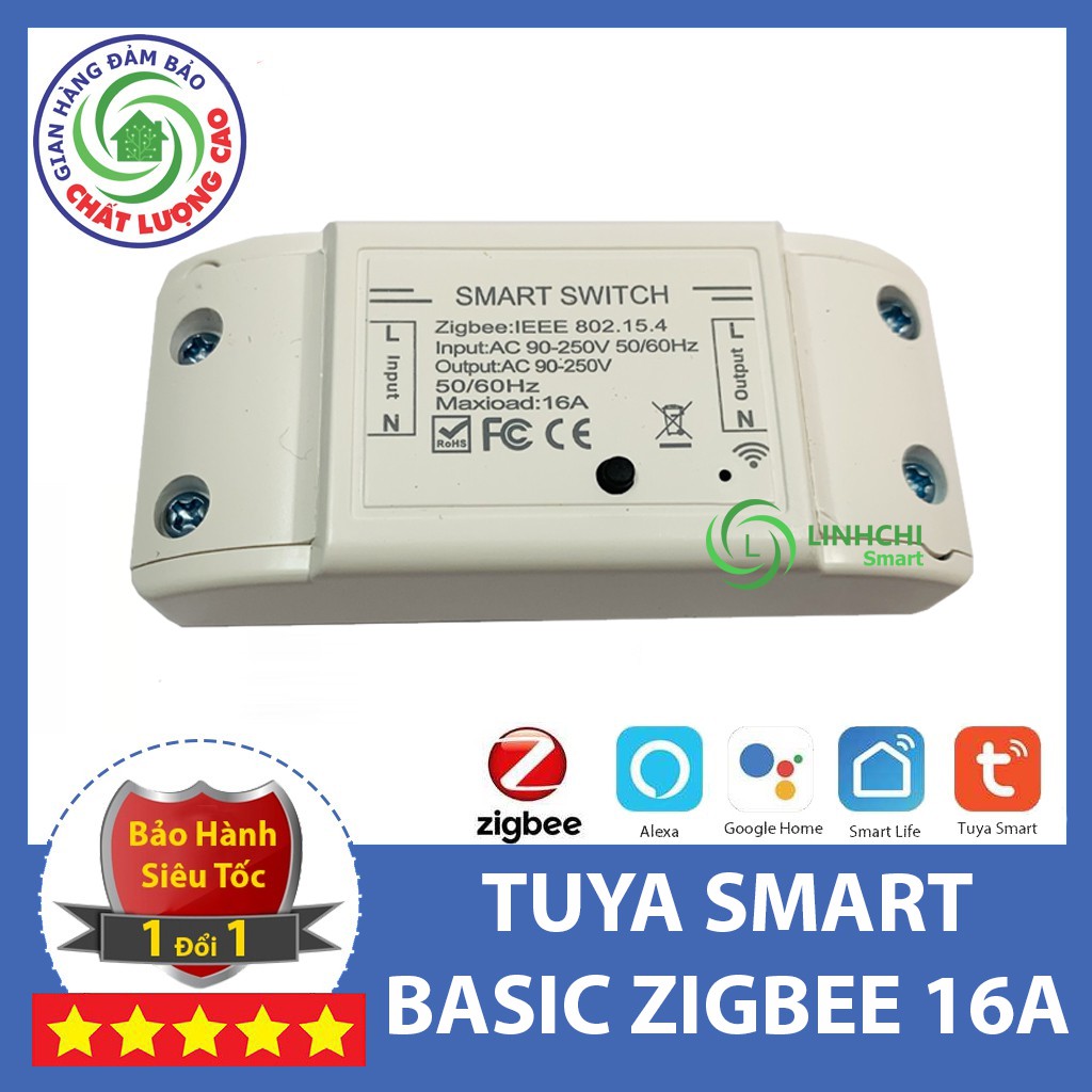 Tuya smart Basic Zigbee 16A - Công Tắc Thông Minh Điều Khiển Từ Xa Qua WIFI, 3G, 4G