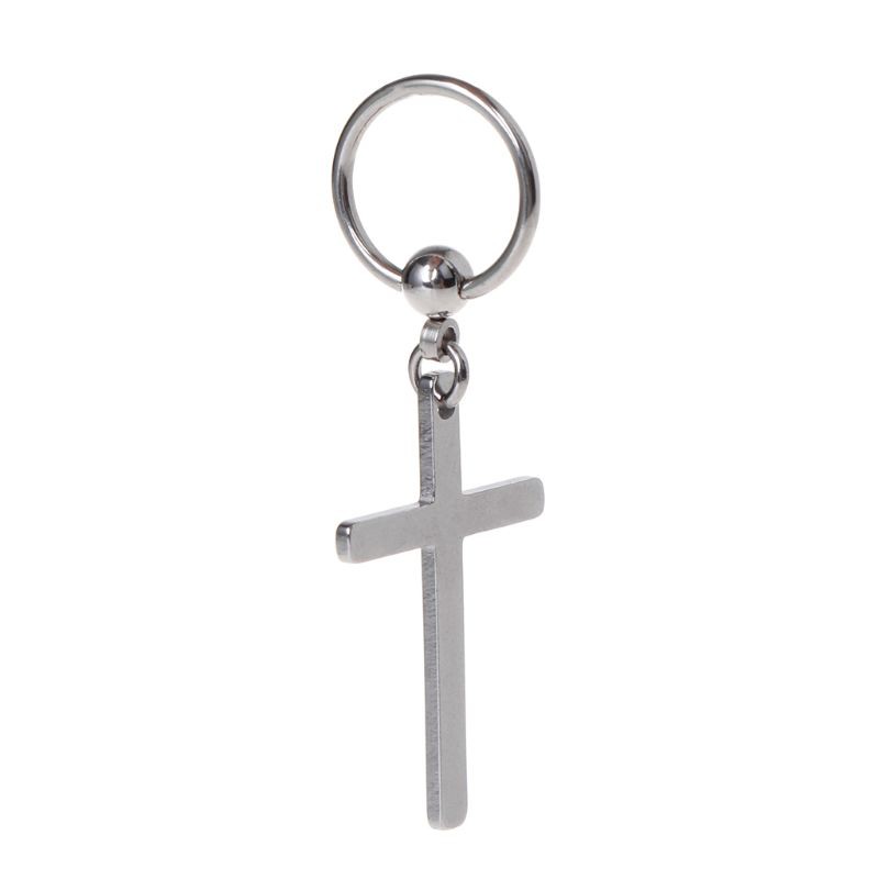 Khuyên Tai Mặt Thánh Giá Thả Dài Đơn Giản Cho Nam Và Nữ