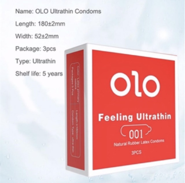 Bao cao su siêu mỏng OLO 0.01 feeling Ultrathin (Hộp 03 cái )