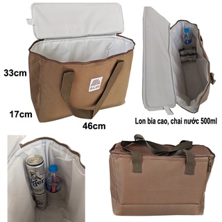 Túi giữ lạnh size lớn, túi giữ nhiệt vải dù chuyên giữ lạnh không thấm nước, đáy 46x17cm cao 33cm. Hàng hiệu xk. TX121