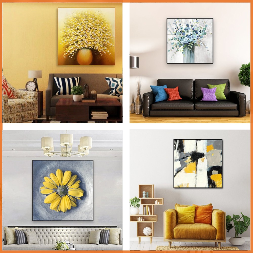 [HCM] Tranh treo tường canvas 1 tấm giá rẻ trang trí phòng khách, phòng ngủ tặng kèm đinh 3chân không cần khoan tường
