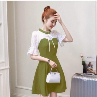 Đầm xoè phối ren