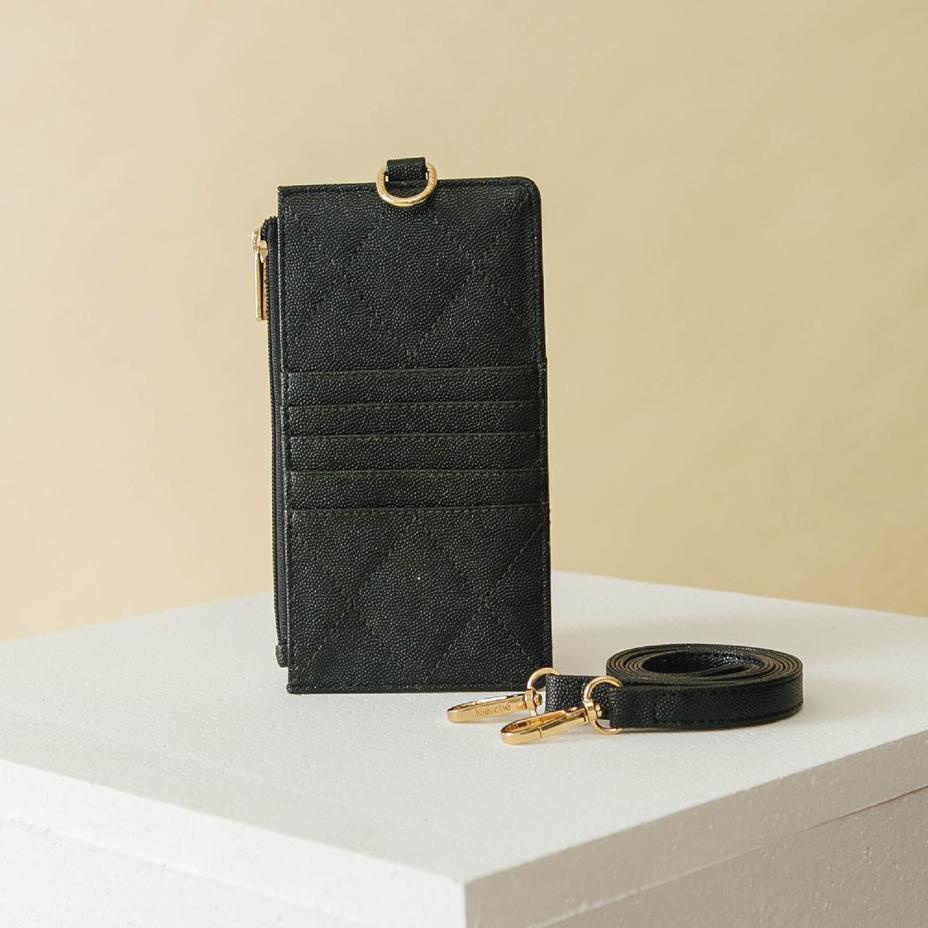 Túi đựng điện thoại 9.9 Silvie Caviar màu đen