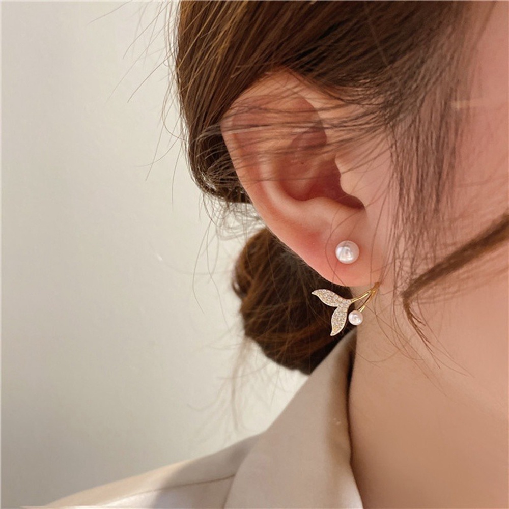Bông Tai Đuôi Cá ĐíNh Đá/NgọC Trai Giả Sang TrọNg