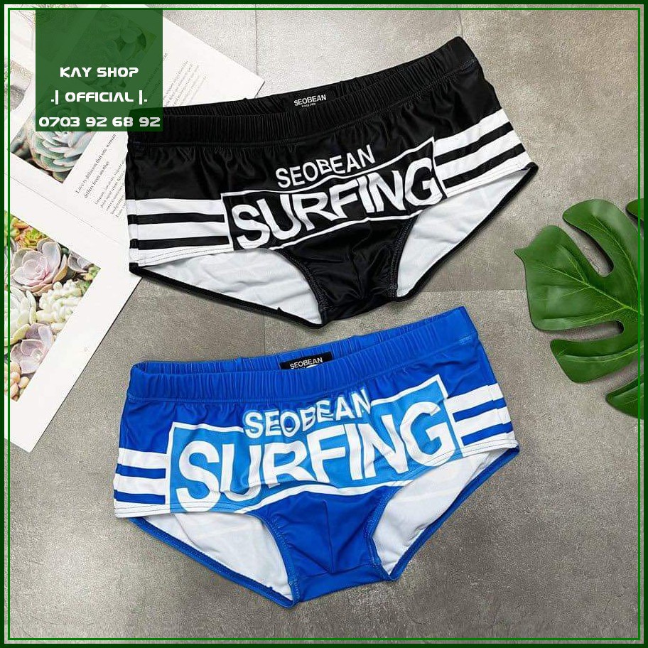 Quần bơi nam kiểu boxer Seobean cao cấp tôn mông to căng tròn sexy - Bikini surfing đi biển