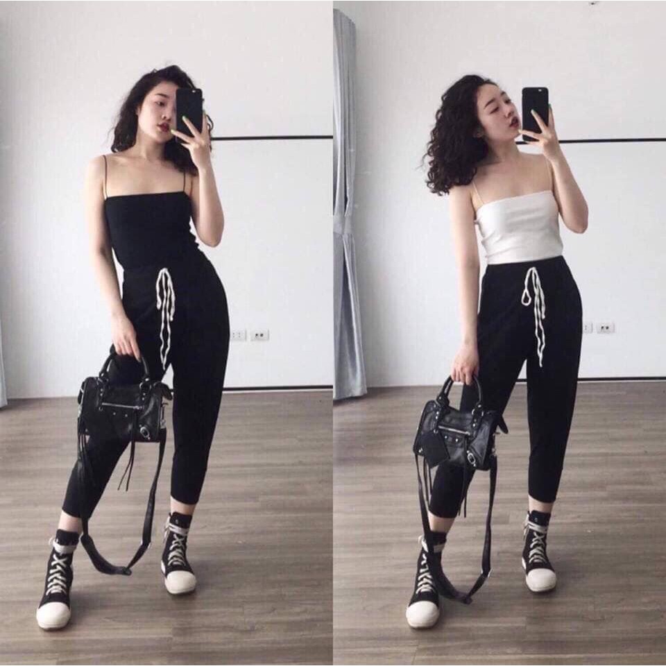 [Mã FASHIONT4WA2 giảm 10K đơn 50K] Áo hai dây sợi bún croptop CRA018 thời trang ulzzang-mặc tôn eo dáng siêu xinh | BigBuy360 - bigbuy360.vn