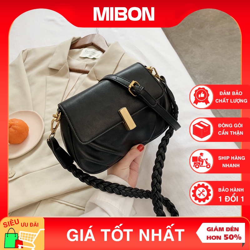 Túi xách nữ đẹp, túi đeo chéo da dúm quai tết thời trang xinh xắn đi chơi phong cách Hàn Quốc