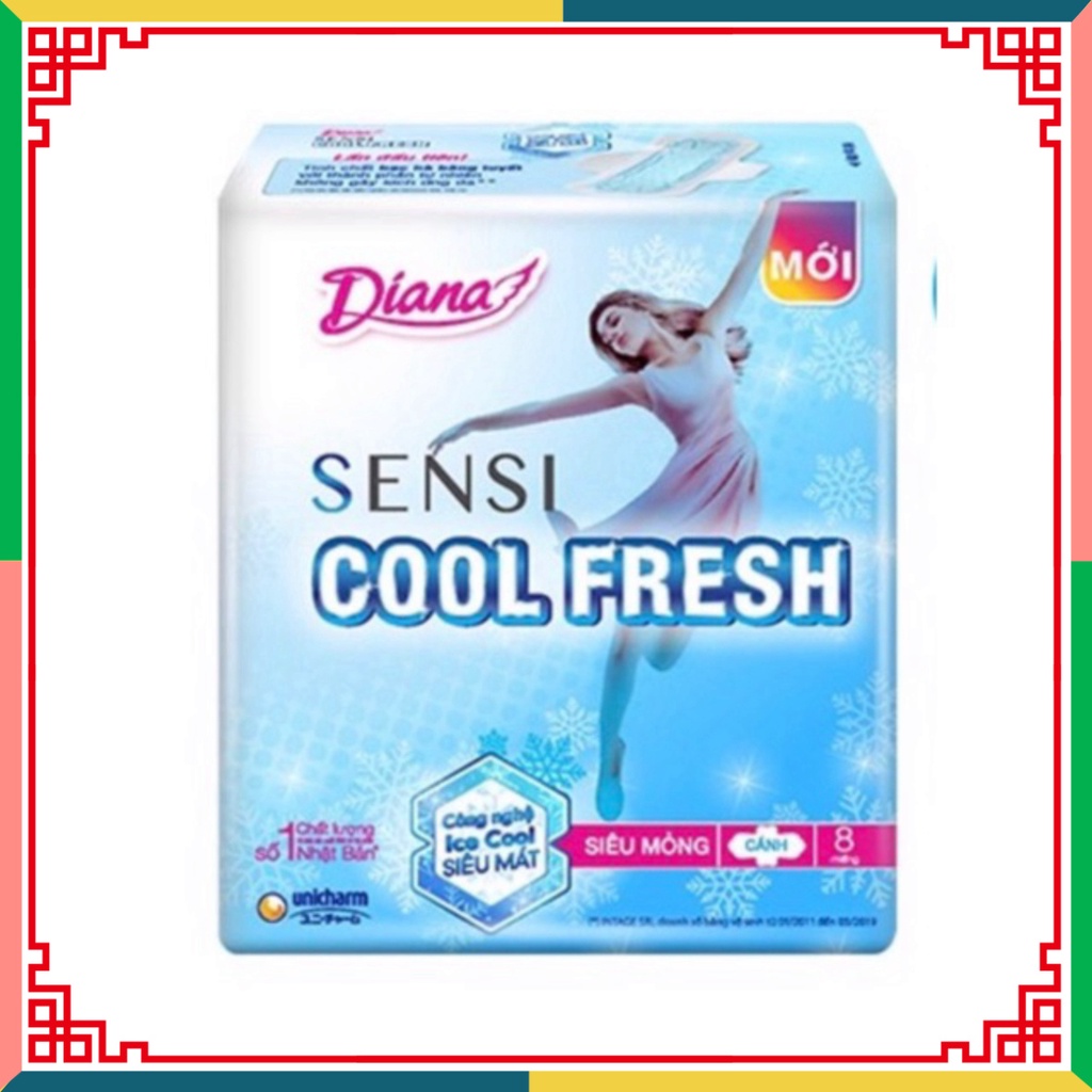 (HOT LIKE) Gói Băng dọn dẹp vệ sinh Diana Sensi Cool Fresh 8 miếng