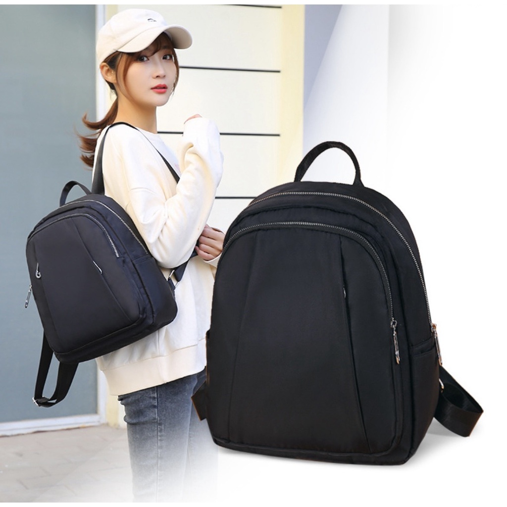 Balo vải dù dày dặn chống nước cỡ trung 2 ngăn kéo
