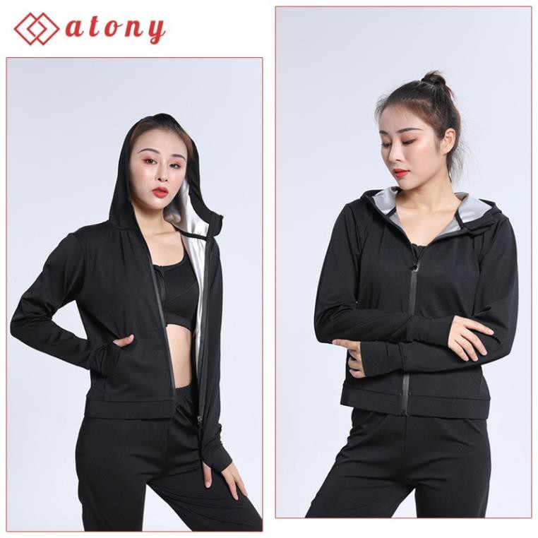 Áo Giảm Mỡ ATONY - Áo Khoác Tập Gym, Zumba, Aerobic, Chạy Bộ Giúp Giảm Cân, Sinh Nhiệt, Đổ Mồ Hôi  ྇