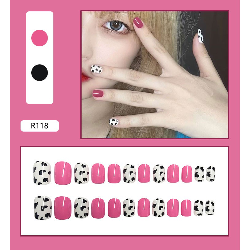 [Hàng mới về] Bộ 24 Móng Tay Giả R104 Kèm Keo Dán