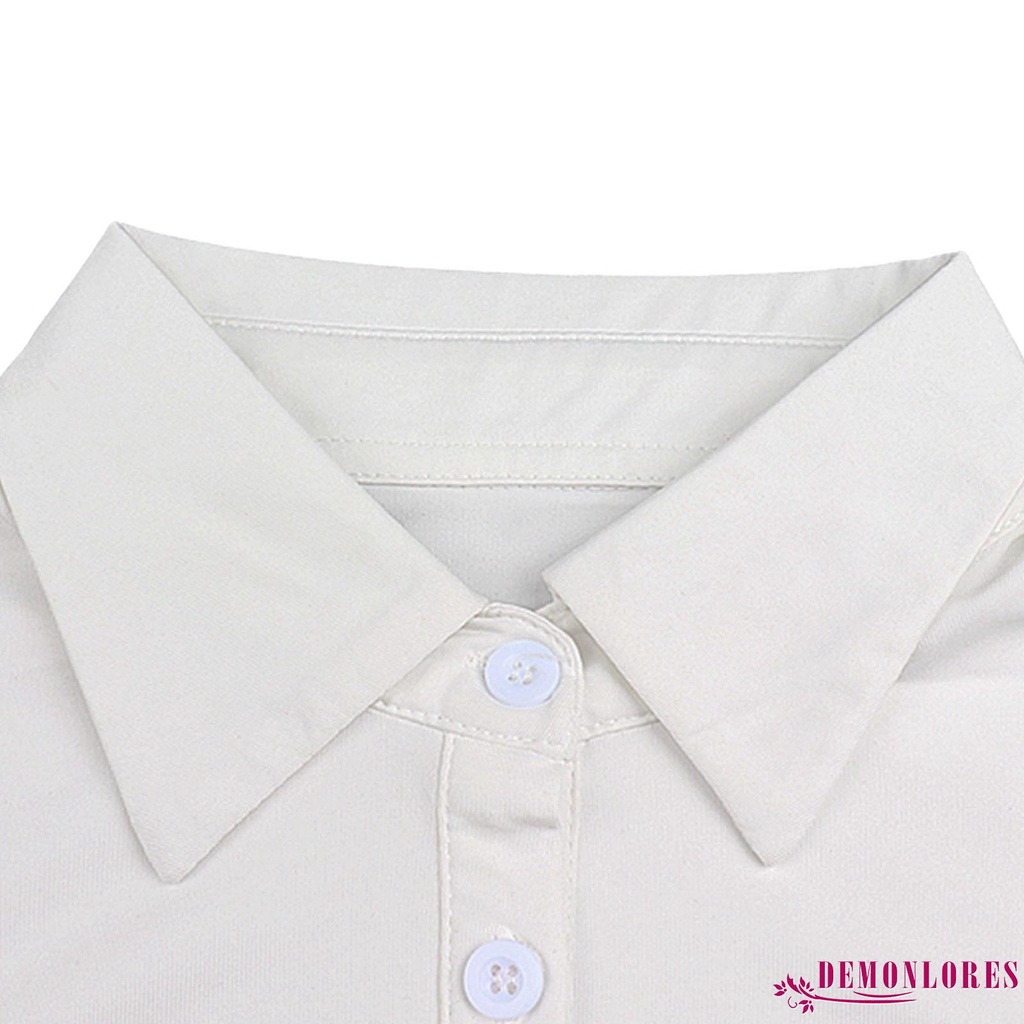 Áo croptop tay dài cài nút thanh lịch dành cho phái đẹp