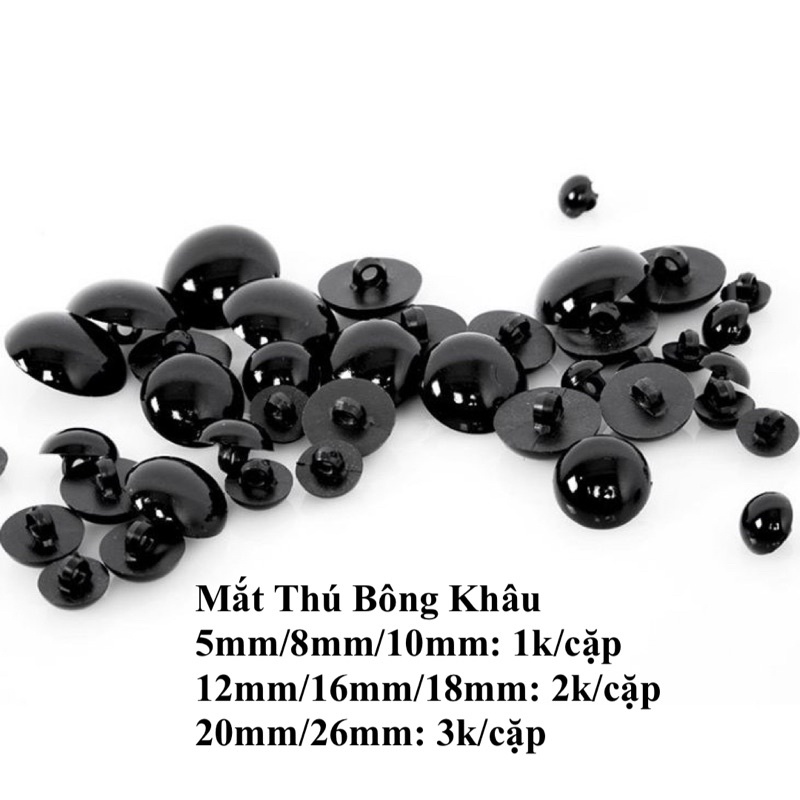 Mắt Thú Bông Khâu Nhiều Size (10 cặp)