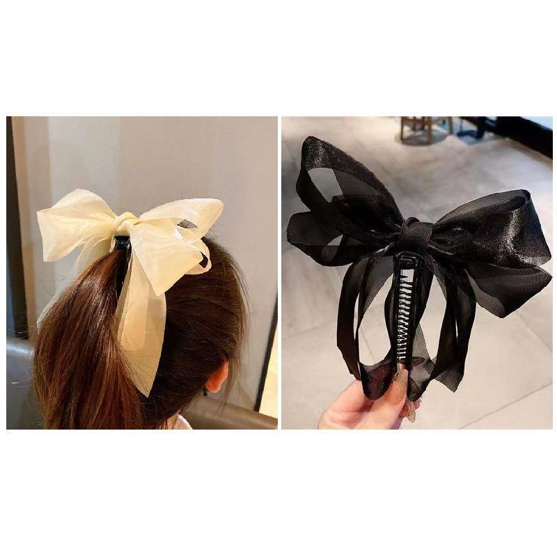 Kẹp Tóc Nơ Chất Liệu Lụa Thiết Kế Thời Trang Cho Nữ